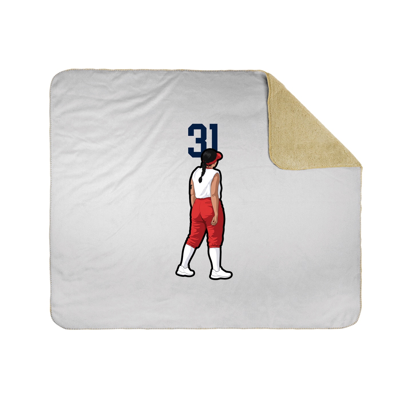 Throw Blanket — Number Top in White