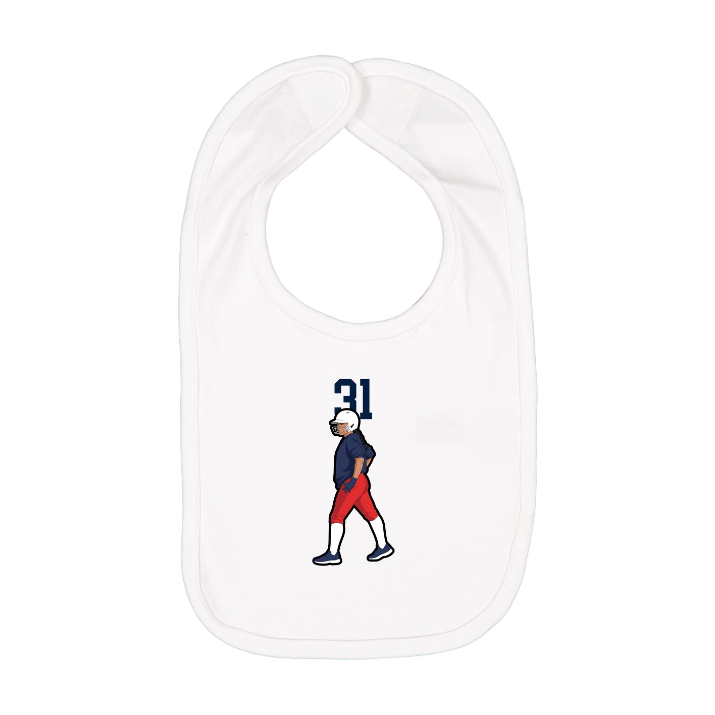 Infant Bib — Number Top in White