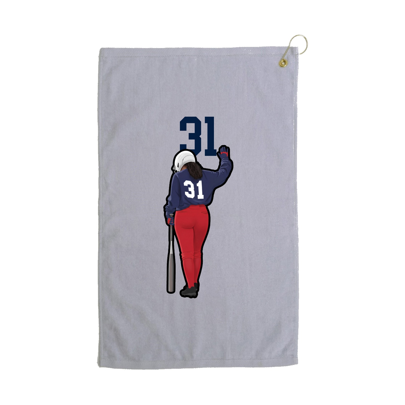 Golf Towel — Number Top in Grey