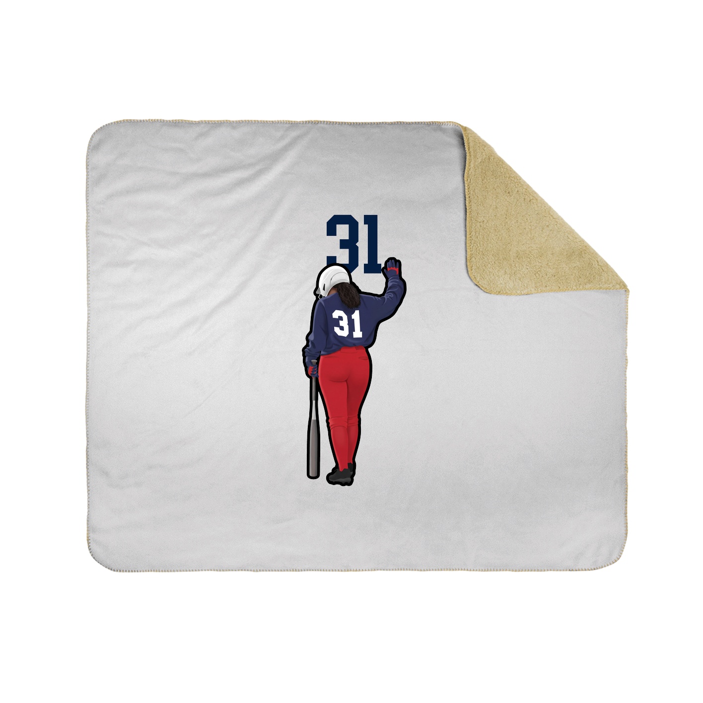 Throw Blanket — Number Top in White