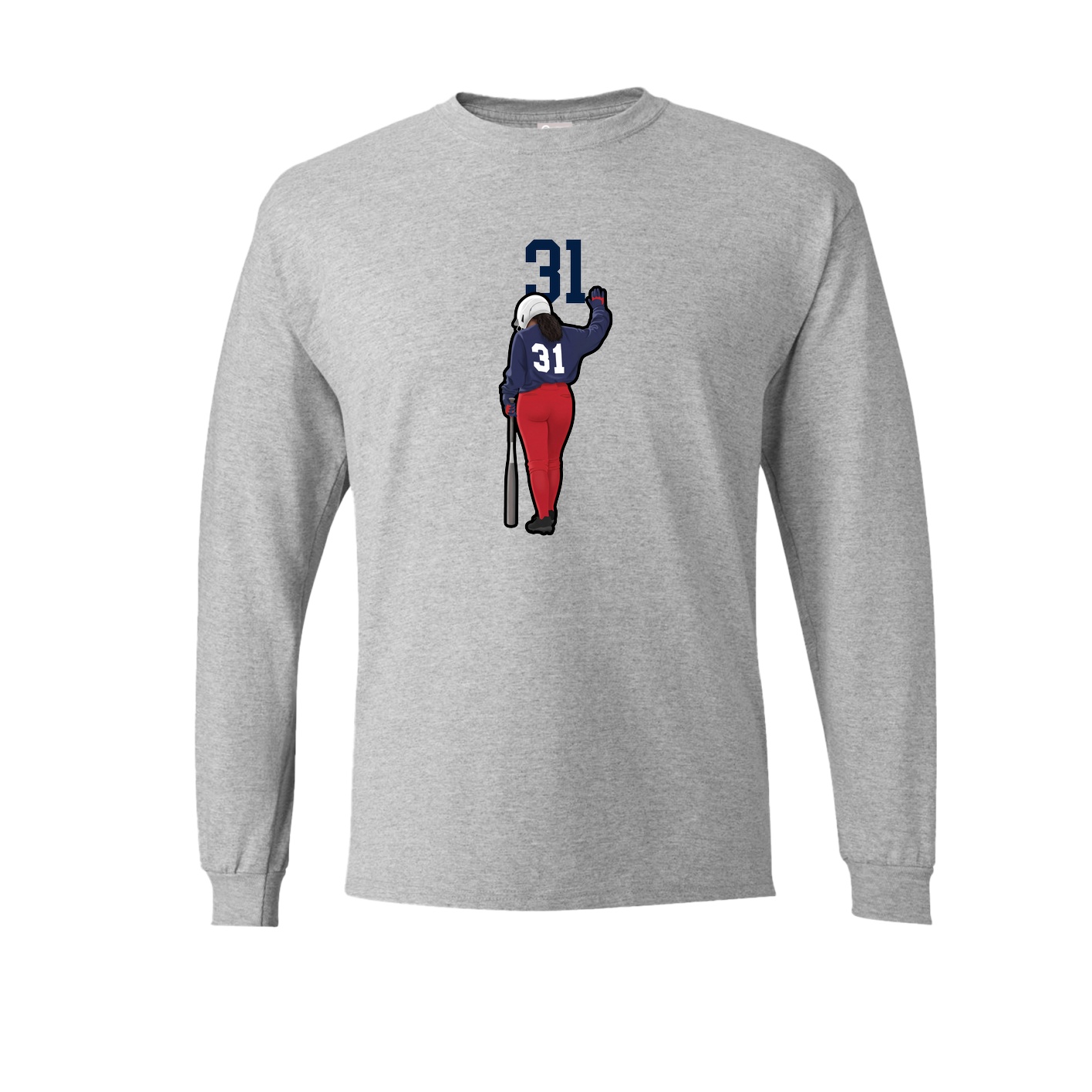 Long Sleeve Tee — Number Top in Grey