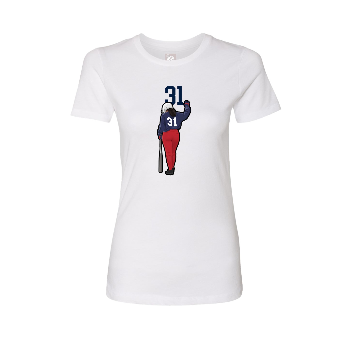 Womens Tee — Number Top in White