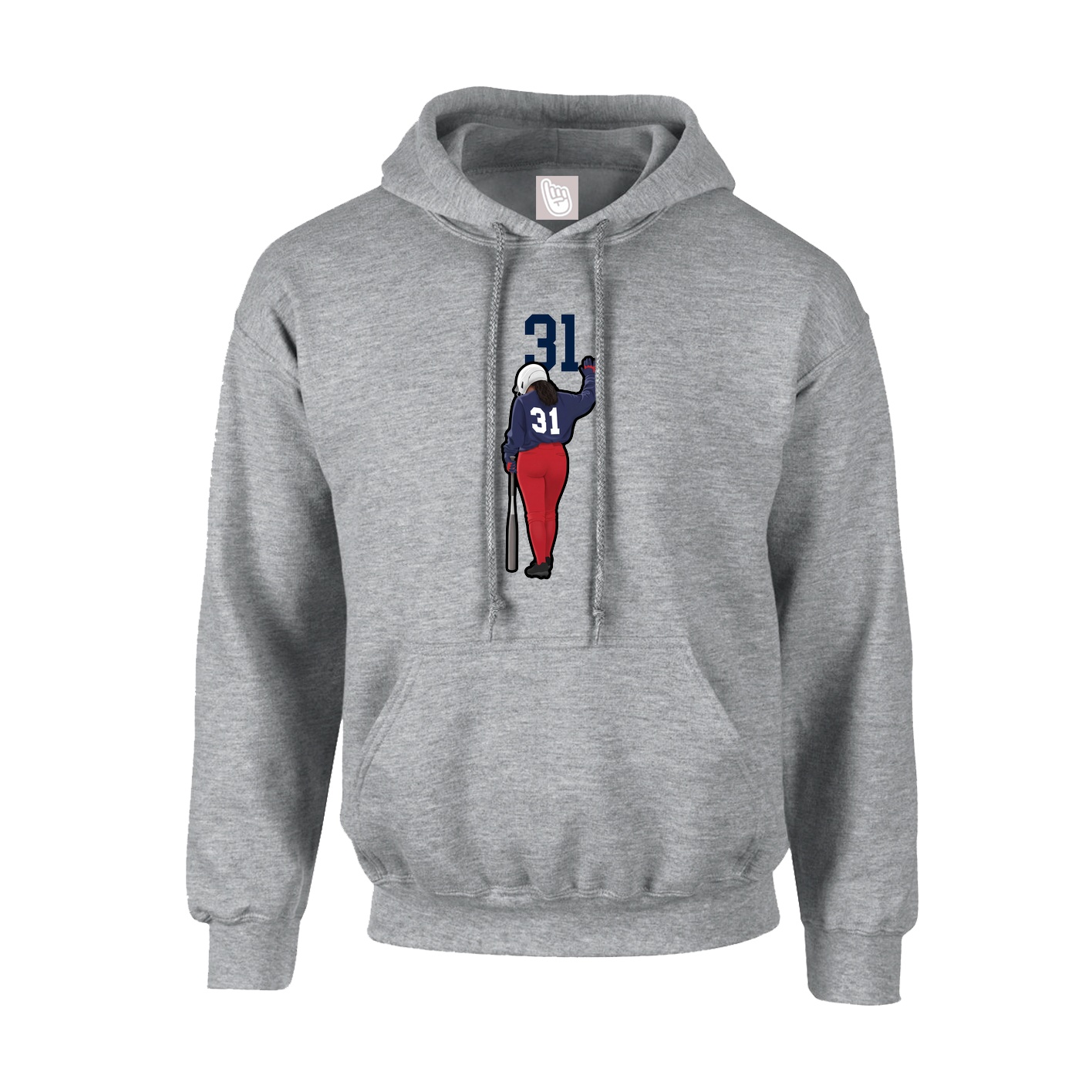 Youth Hoodie — Number Top in Grey