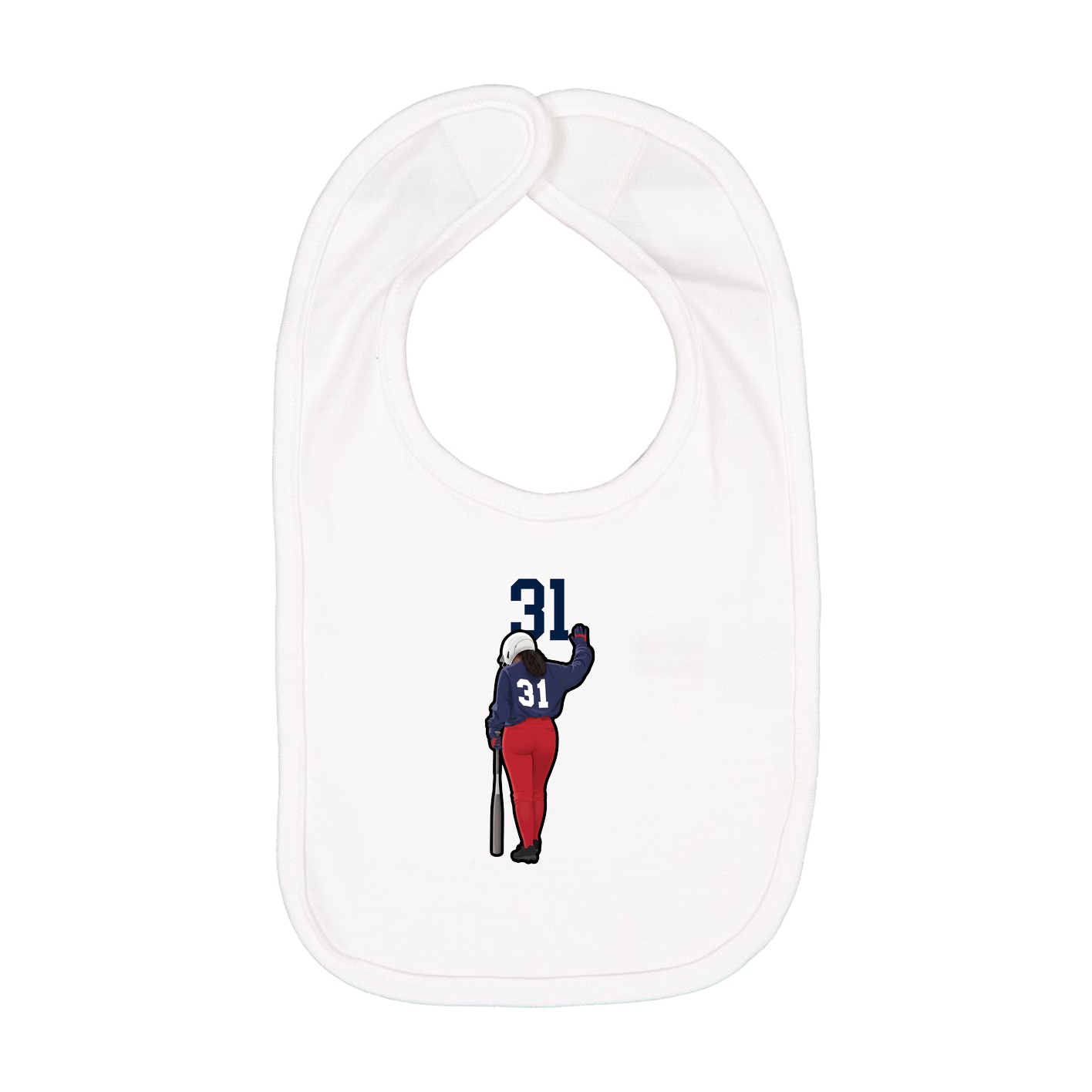 Infant Bib — Number Top in White