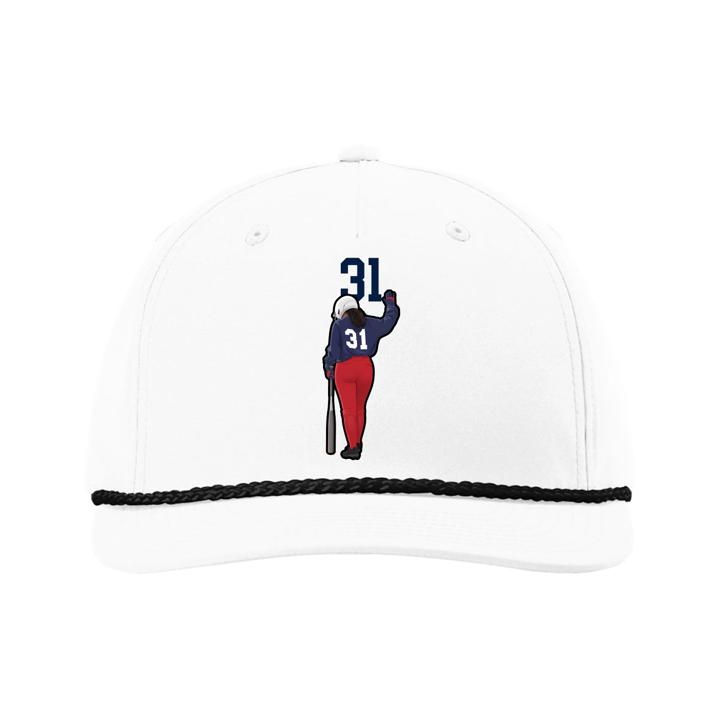 Five-Panel Classic Rope Cap — Number Top in White