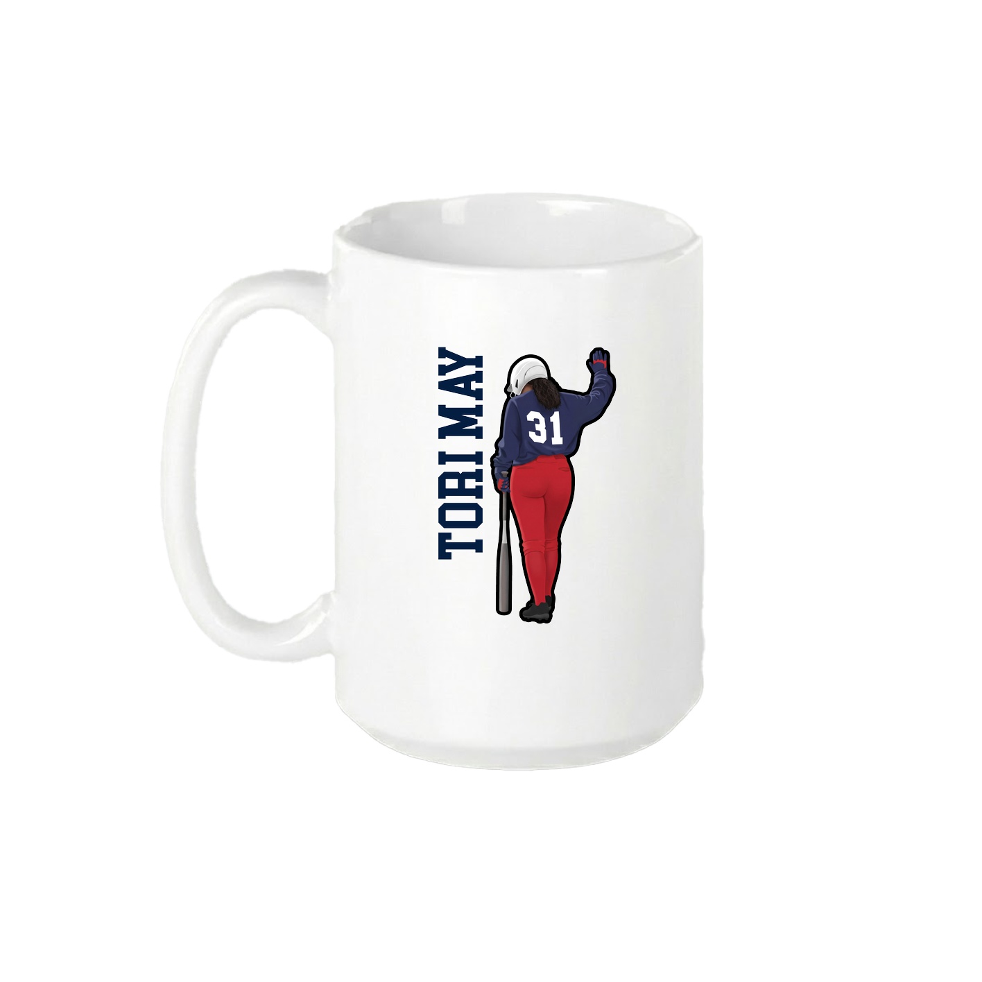 15oz Coffee Mug — Name Vertical in White