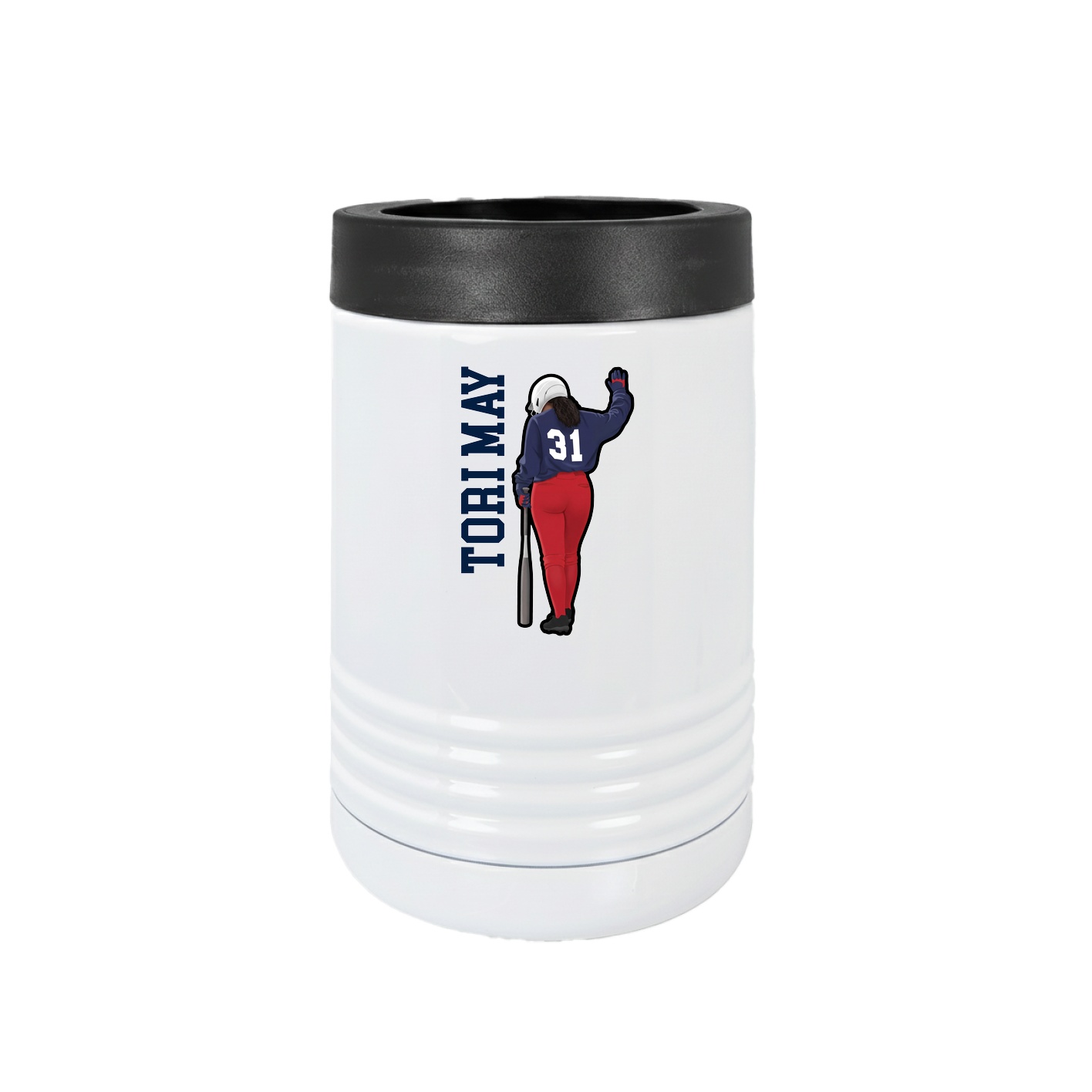 Beverage Holder — Name Vertical in White