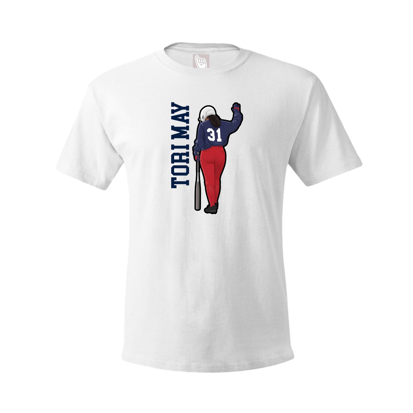 Tee — Name Vertical in White