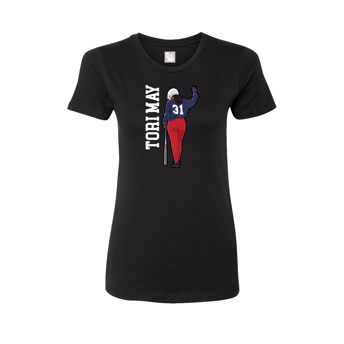 Womens Tee — Name Vertical in Black