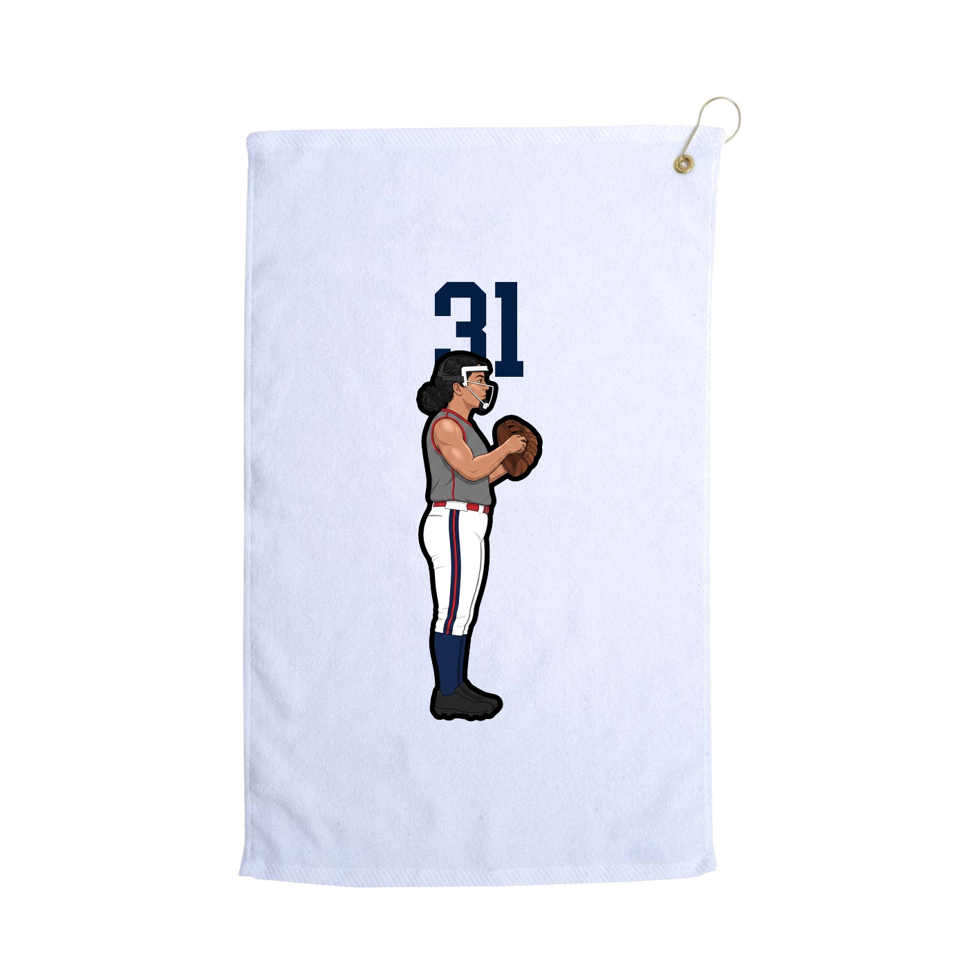 Golf Towel — Number Top in White