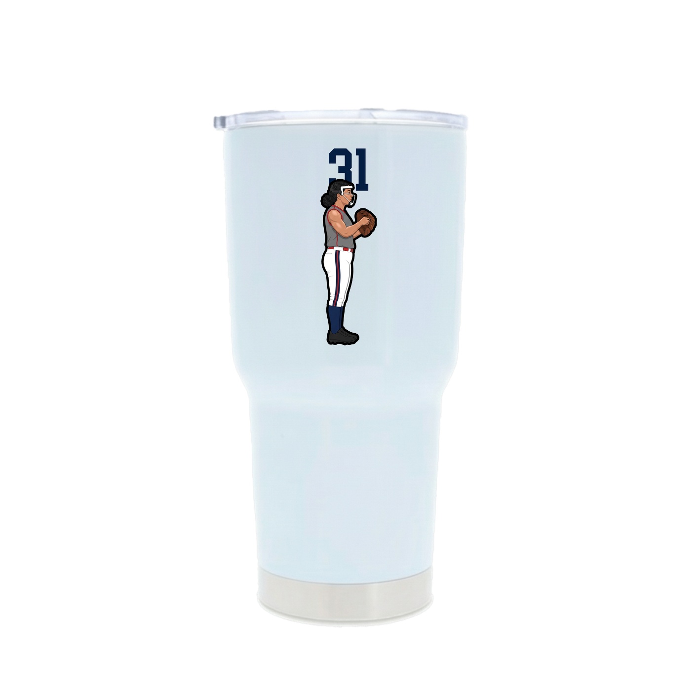 30oz Stainless Steel Tumbler — Number Top in White