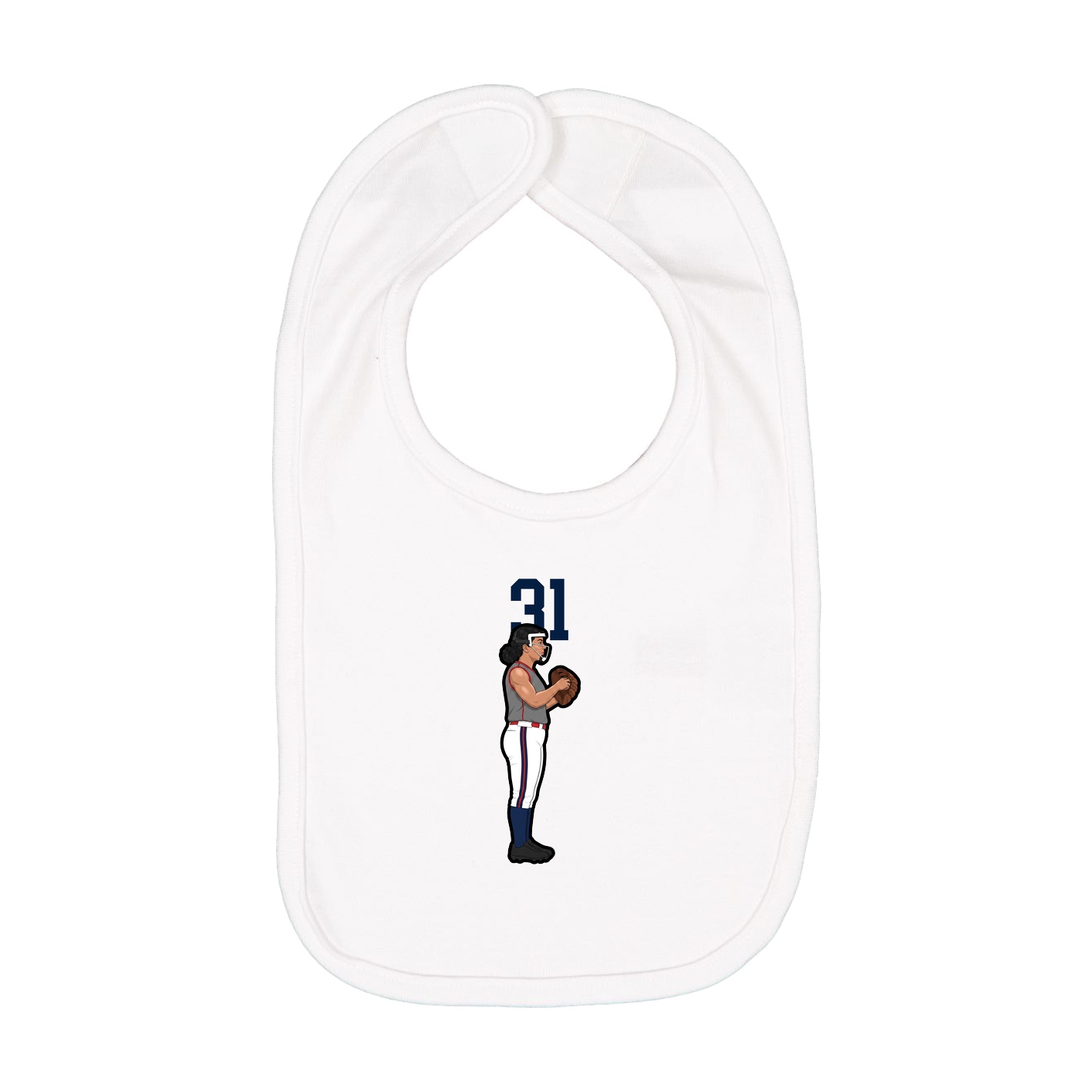 Infant Bib — Number Top in White