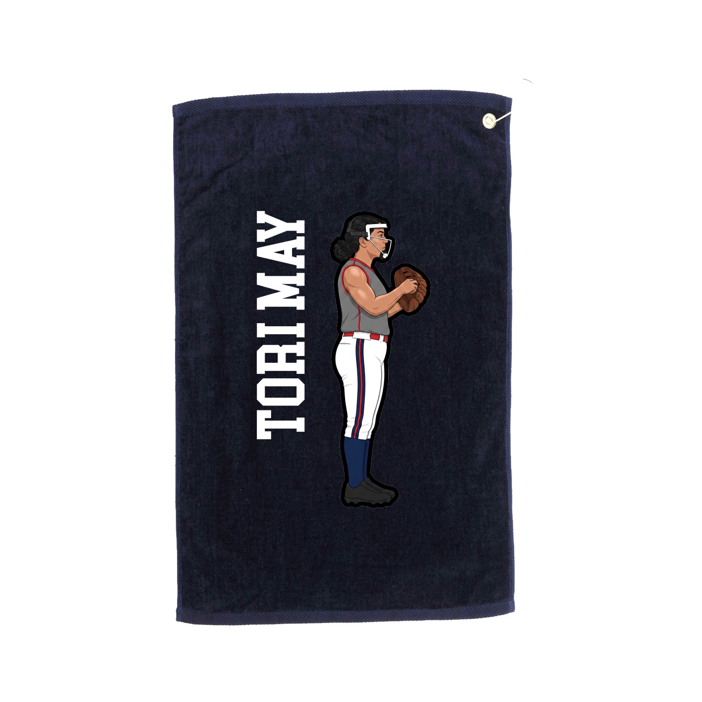Golf Towel — Name Vertical in Navy