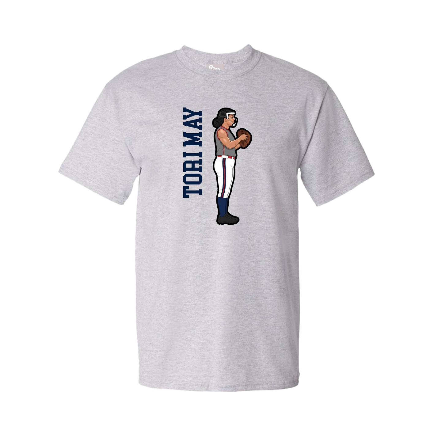 Tee — Name Vertical in Grey
