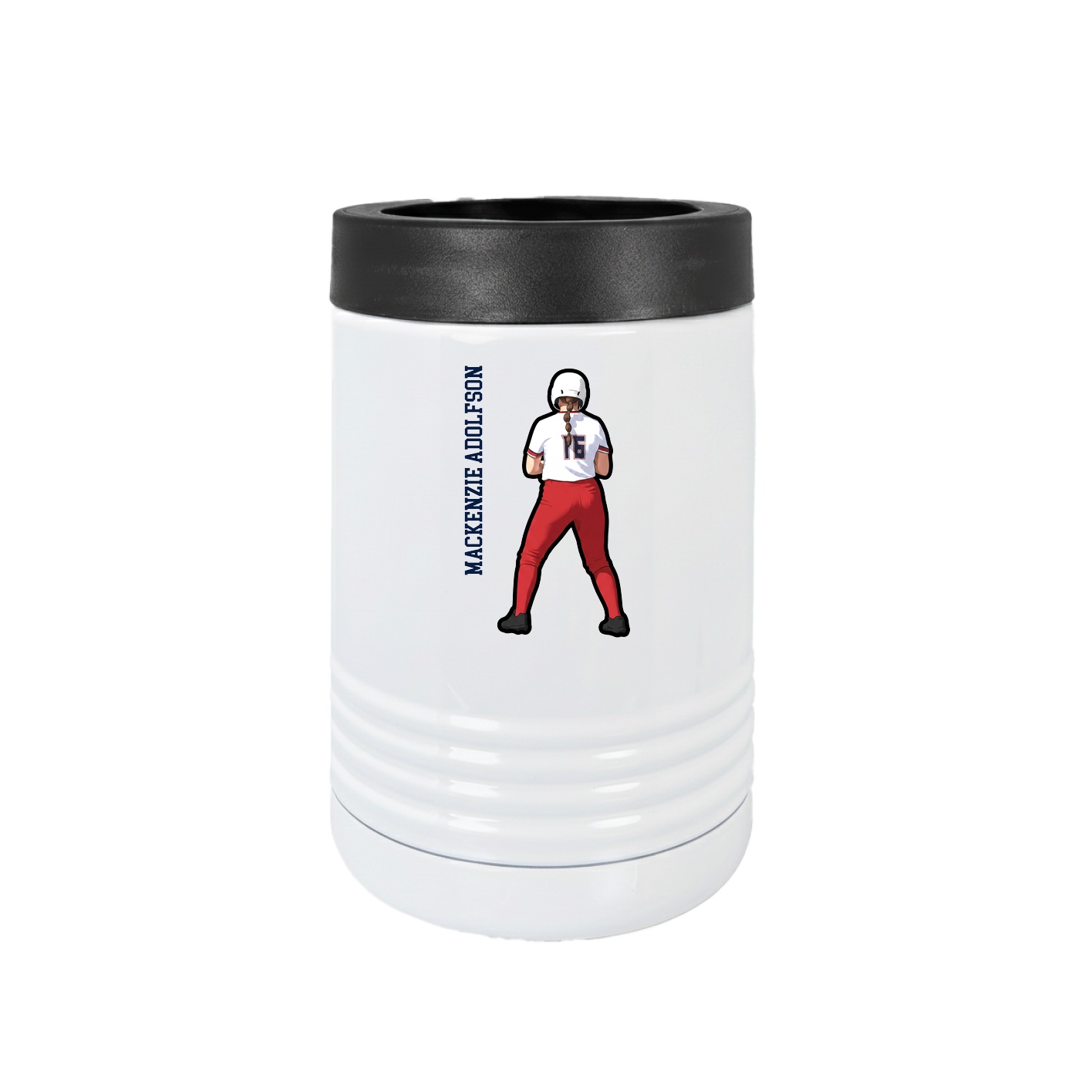 Beverage Holder — Name Vertical in White