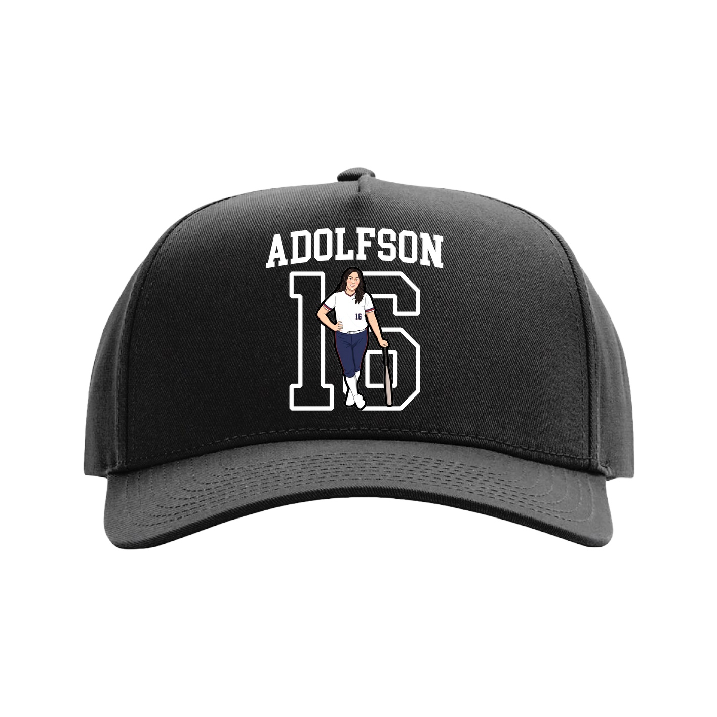 Full Fabric Five-Panel Champ Cap — Shirsey in Black