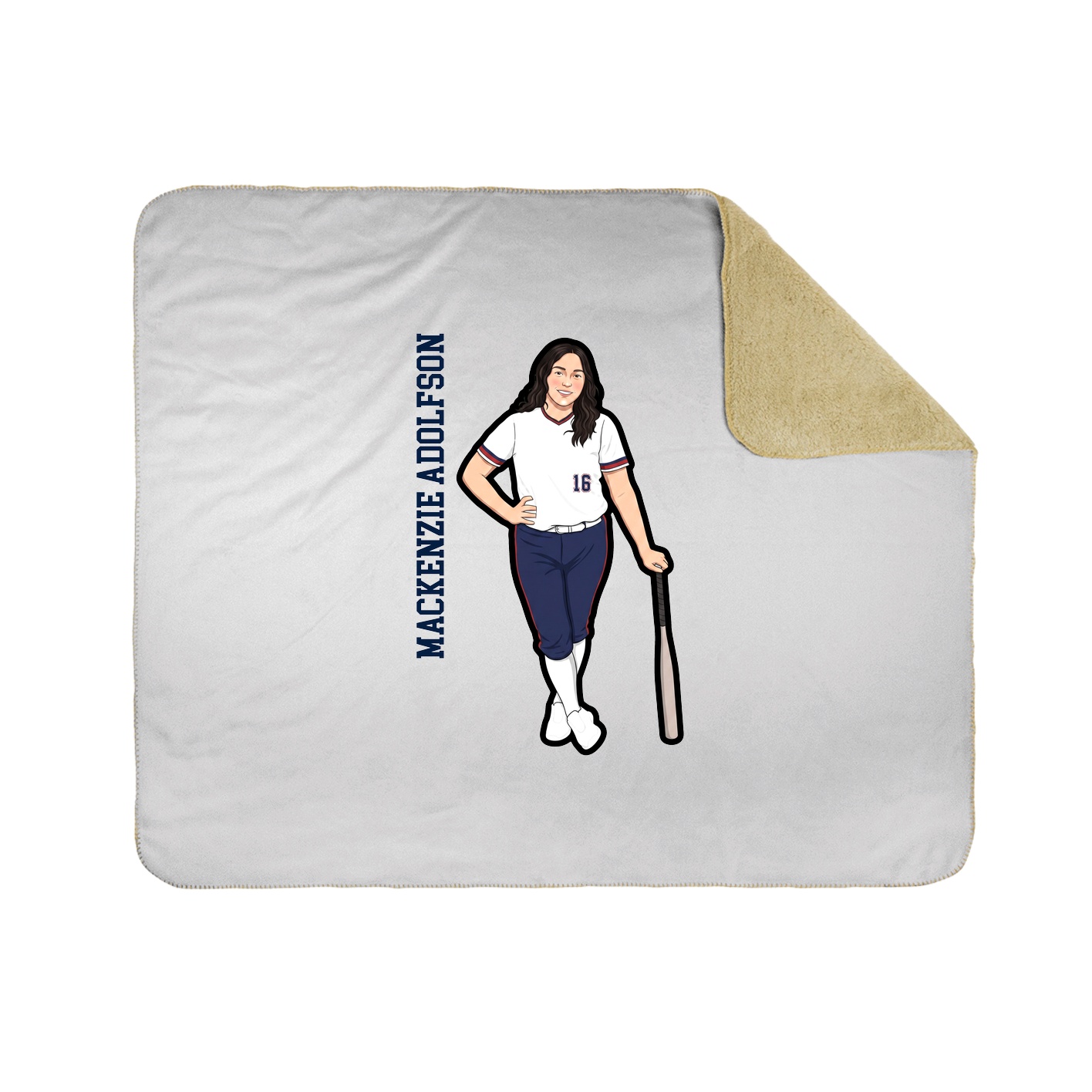 Throw Blanket — Name Vertical in White