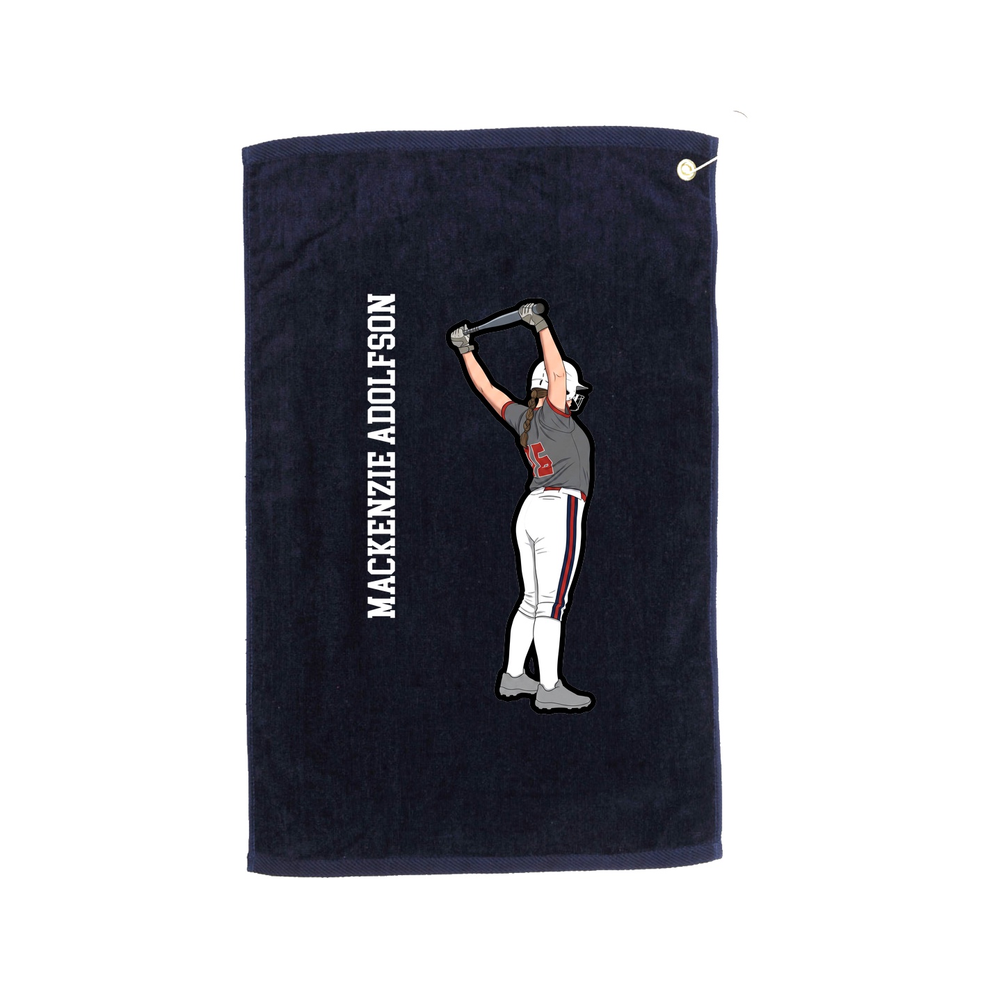 Golf Towel — Name Vertical in Navy