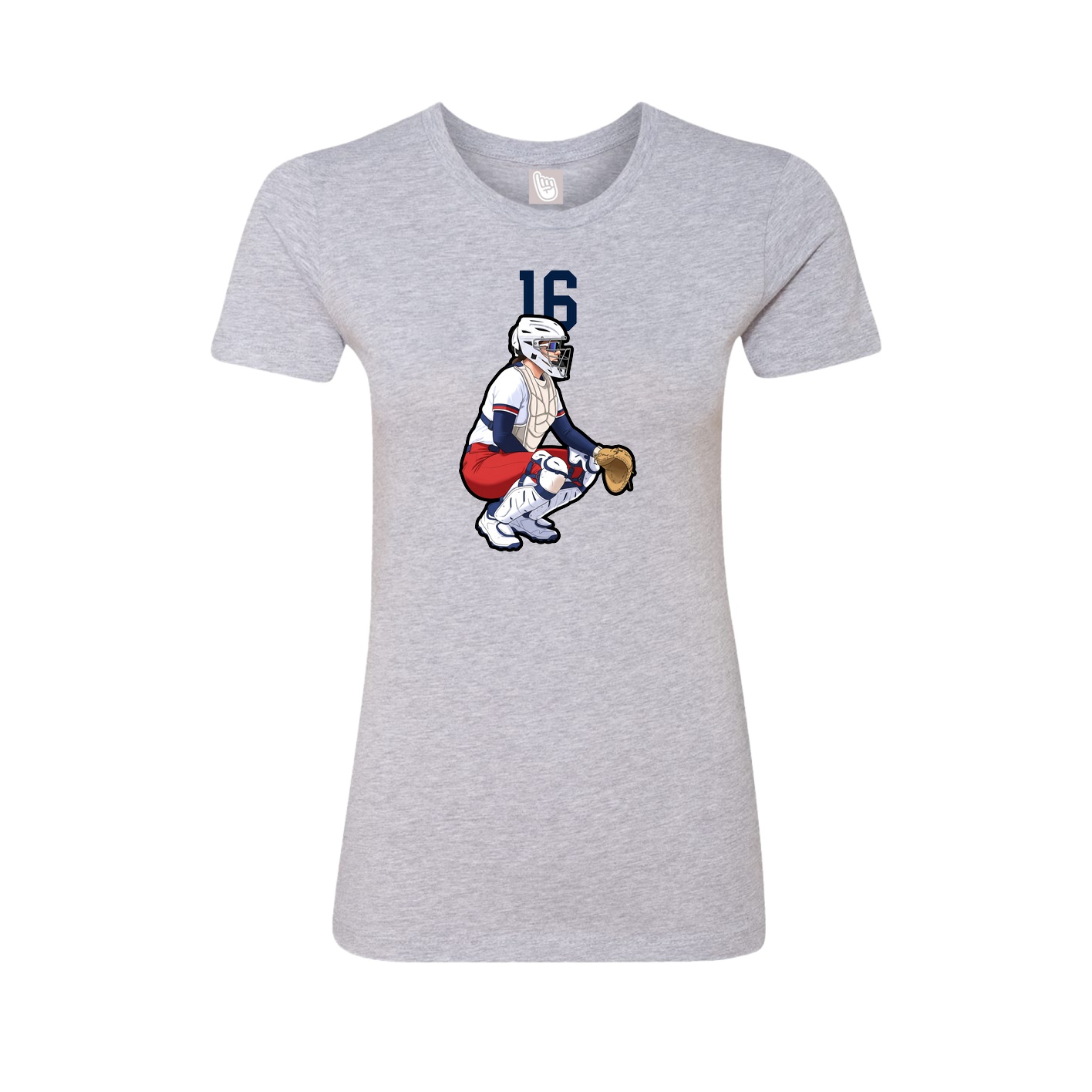 Fitted Women's Tee — Number Top in Grey