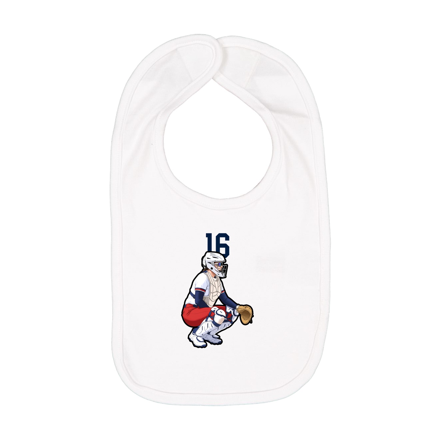 Infant Bib — Number Top in White