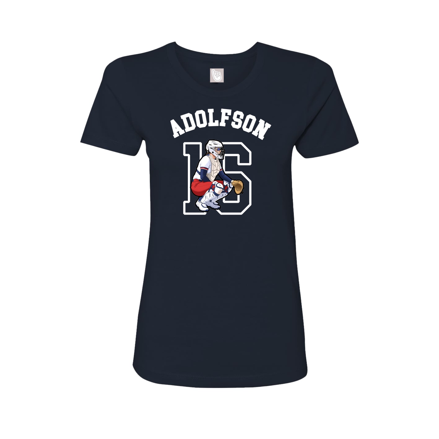 Fitted Women's Tee — Shirsey Arch in Navy