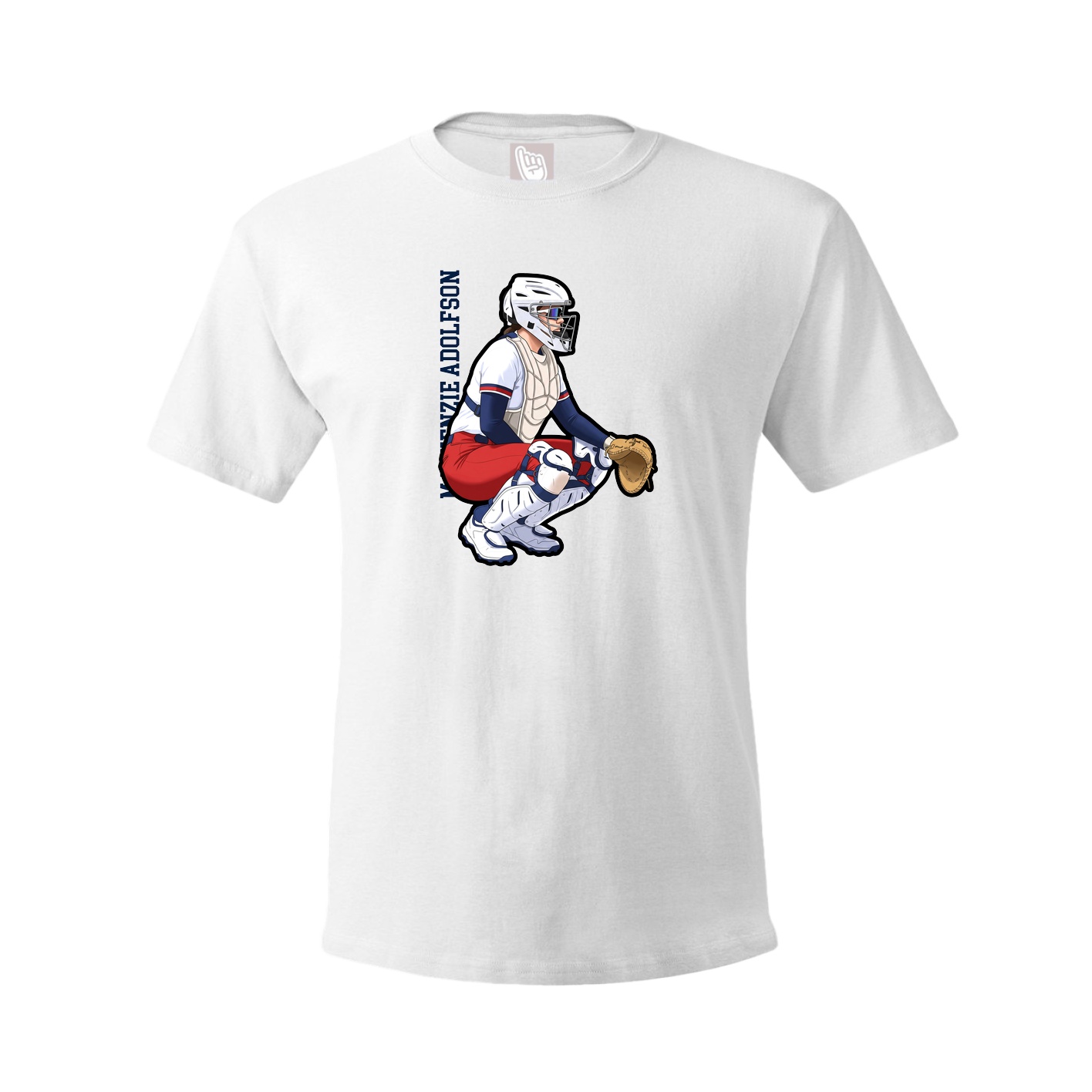 Tee — Name Vertical in White