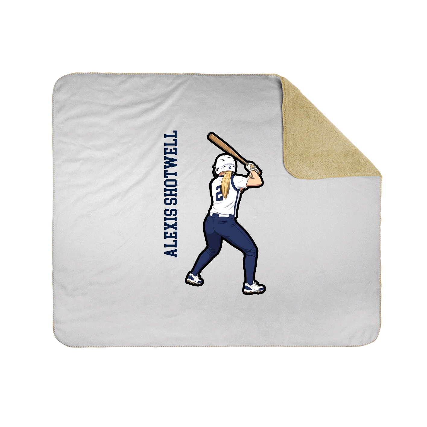 Throw Blanket — Name Vertical in White