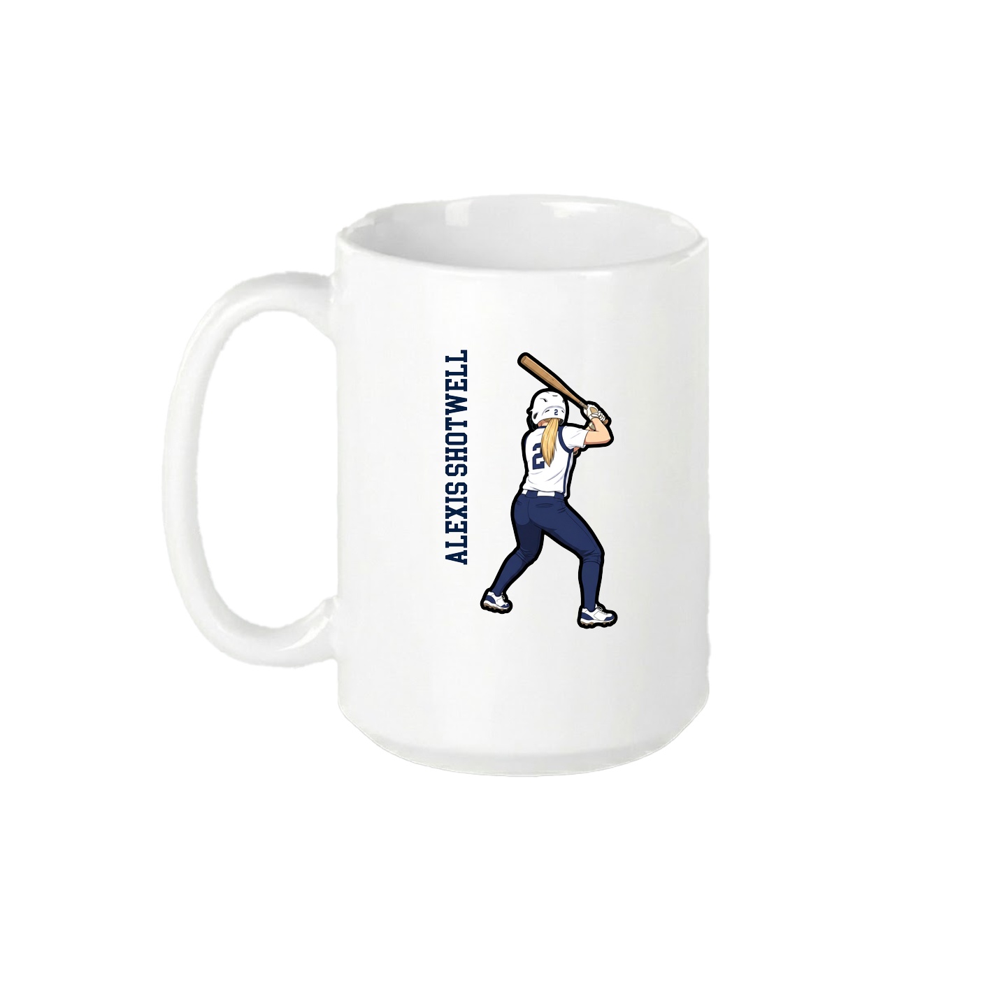 15oz Coffee Mug — Name Vertical in White