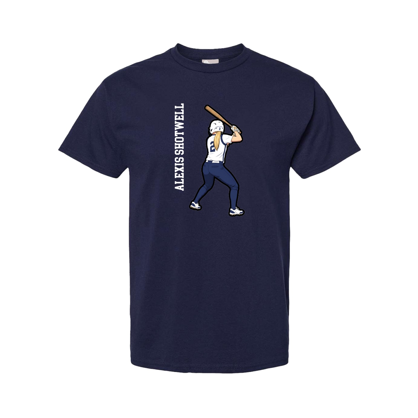 Youth Tee — Name Vertical in Navy