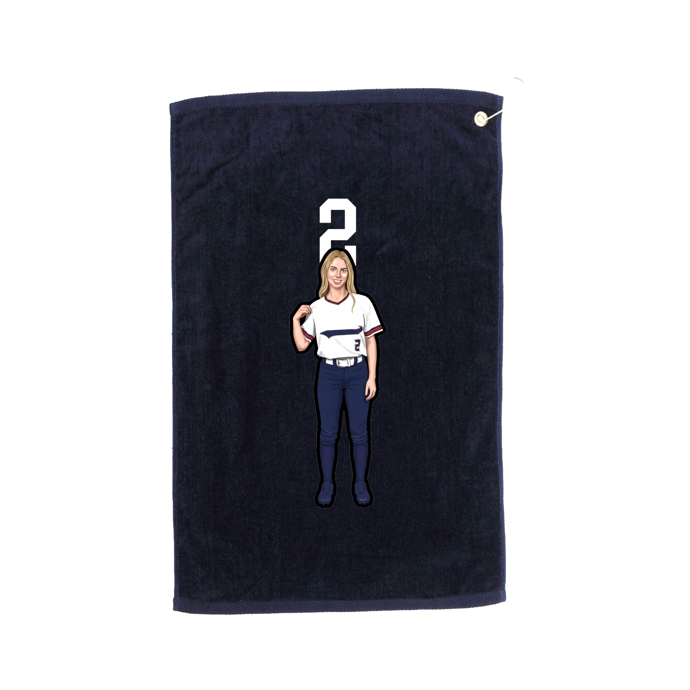 Golf Towel — Number Top in Navy