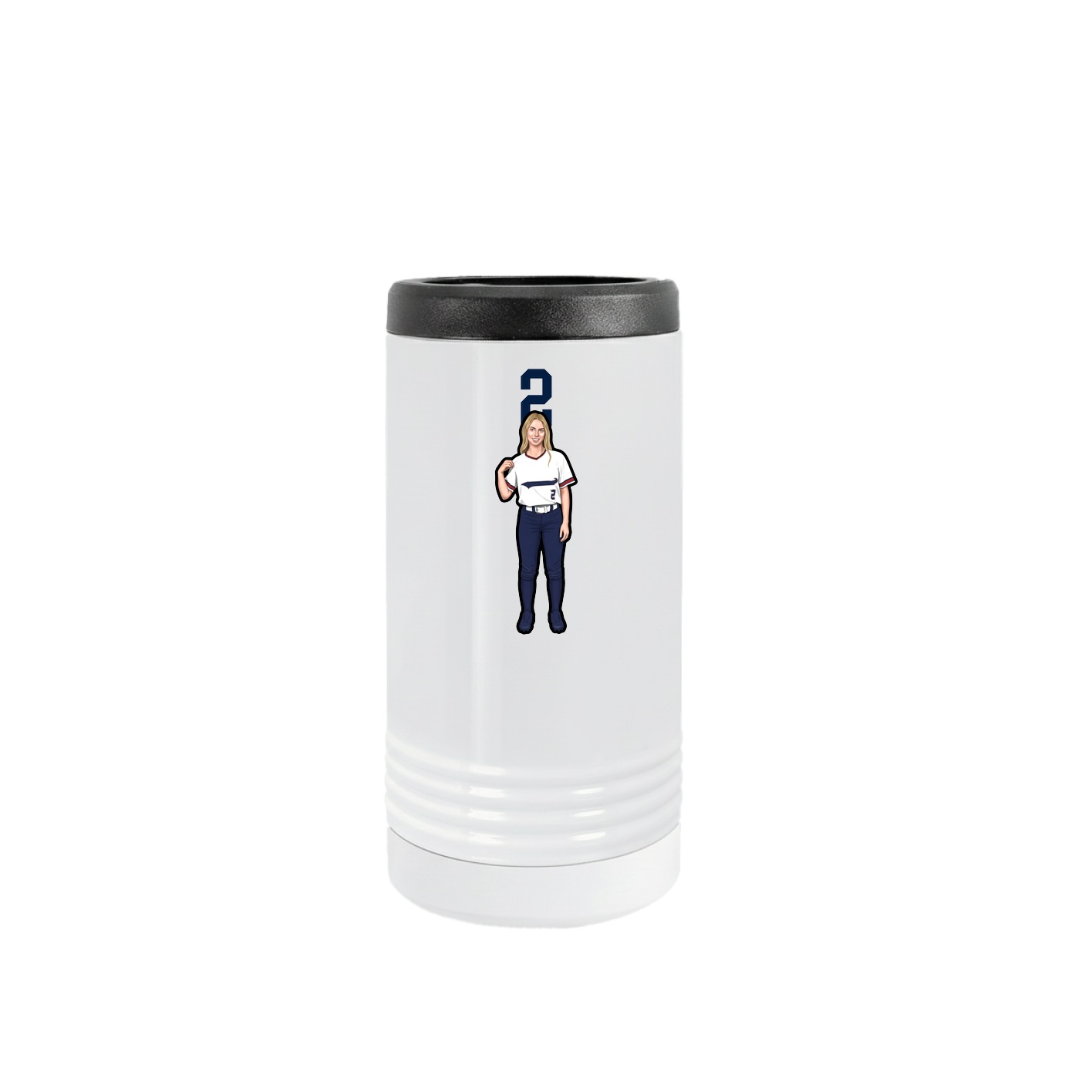 Slim Beverage Holder — Number Top in White