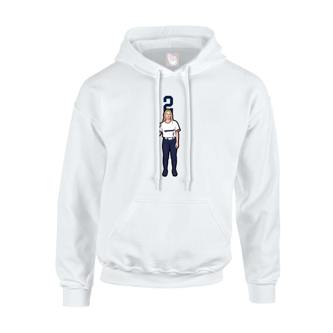 Youth Hoodie — Number Top in White