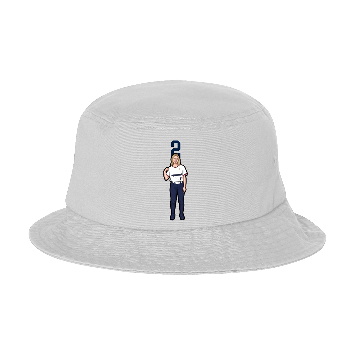 Bucket Cap — Number Top in White