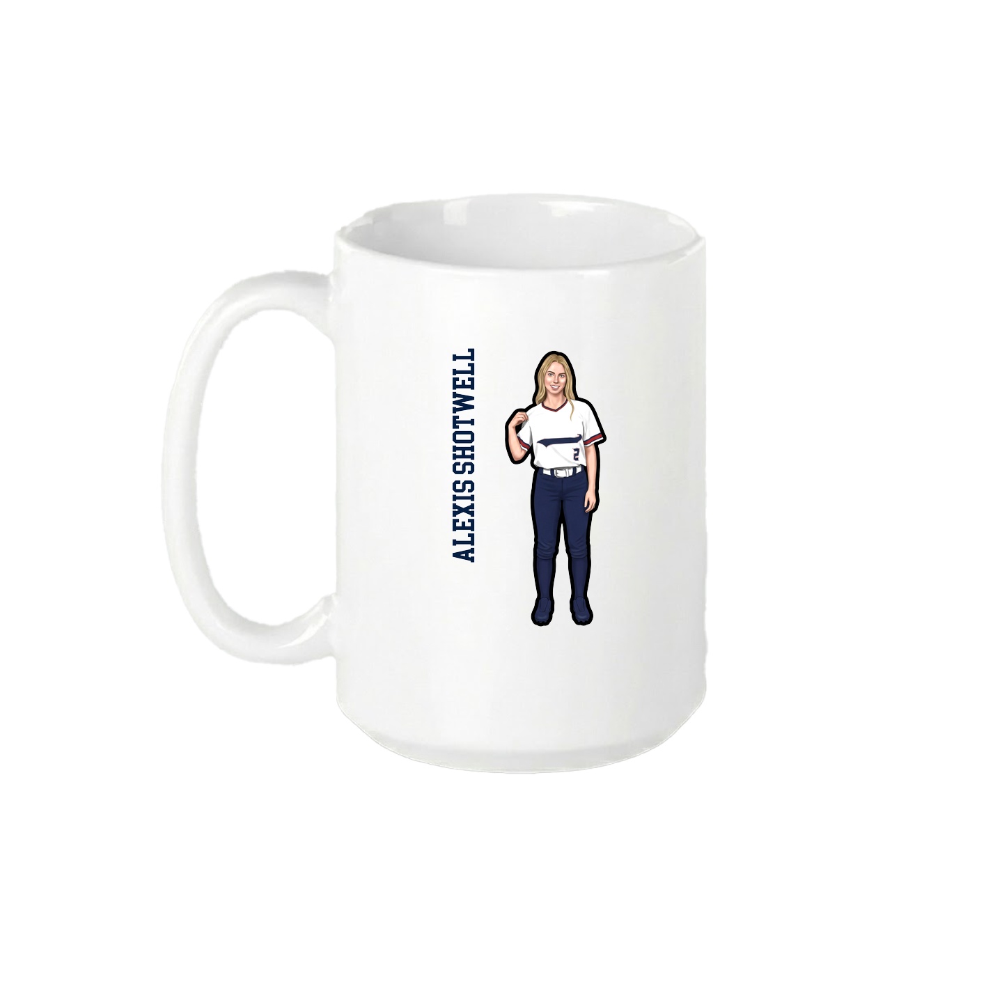 15oz Coffee Mug — Name Vertical in White