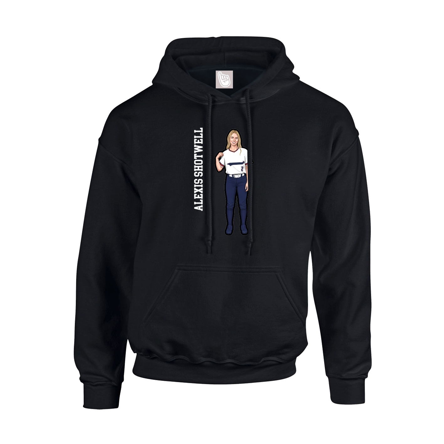 Hoodie — Name Vertical in Black