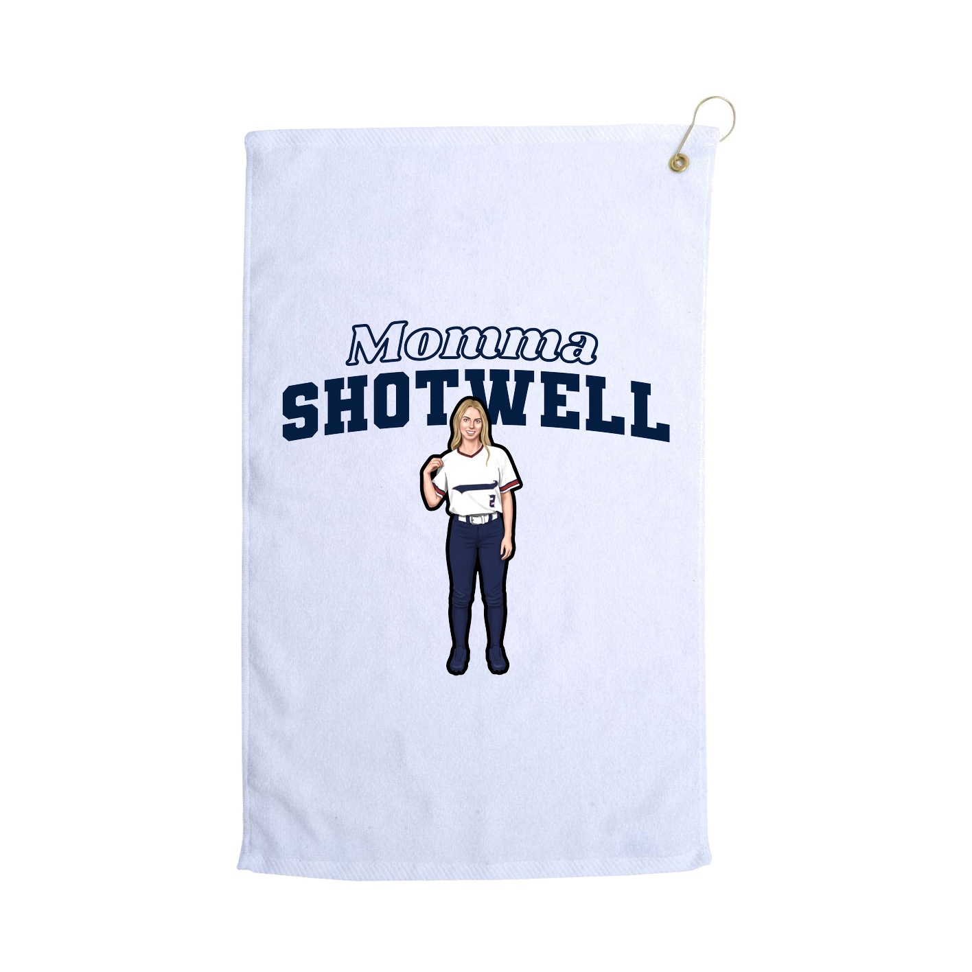 Golf Towel — Mothers Day Block in White