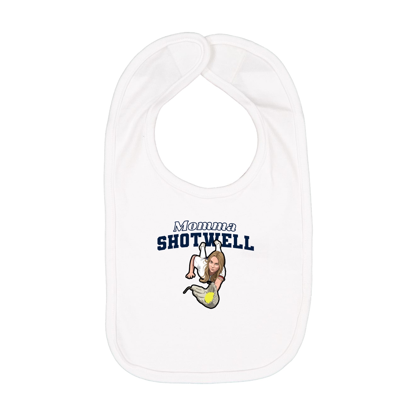 Infant Bib — Mothers Day Block in White