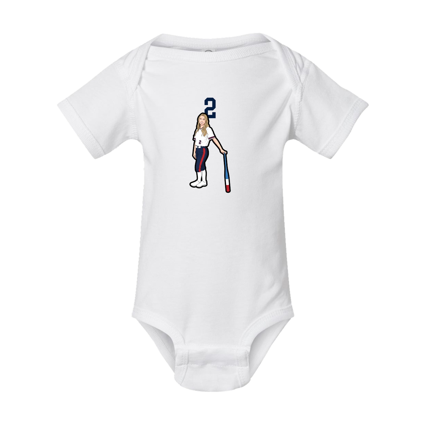 Baby Onesie — Number Top in White