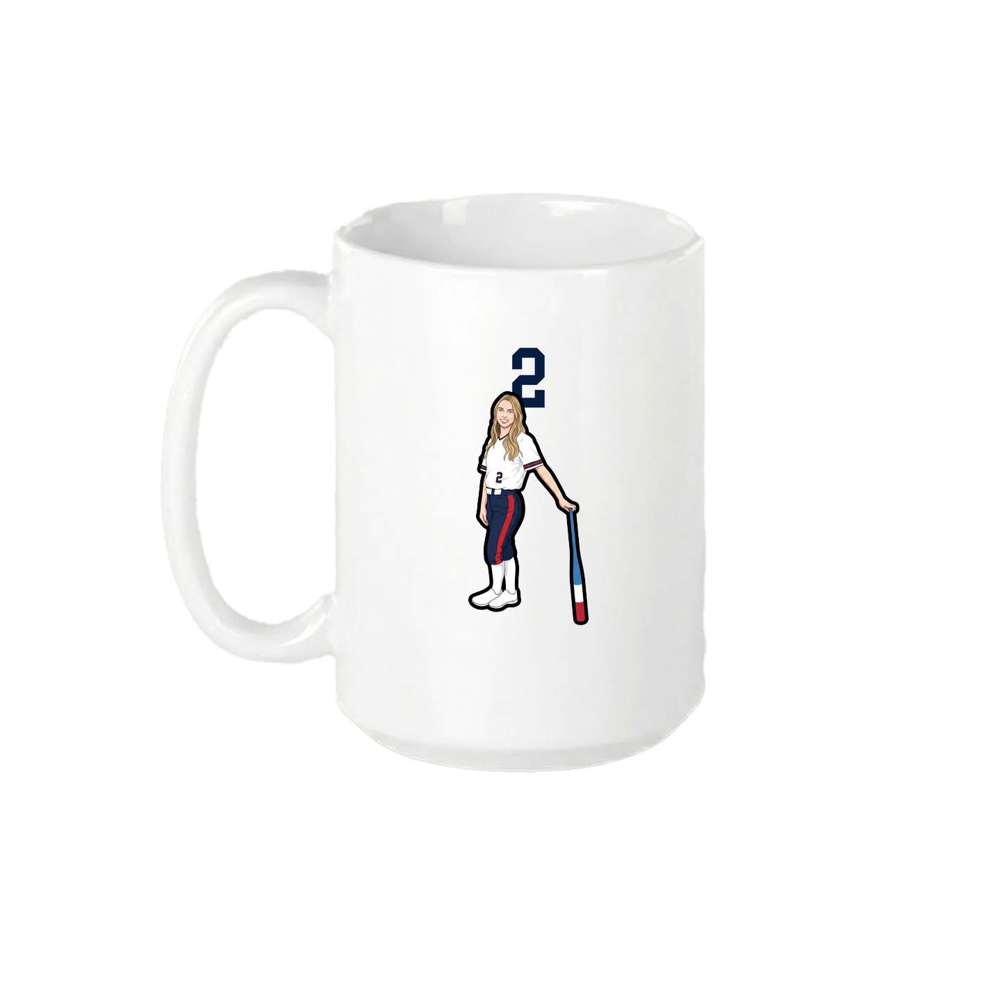 15oz Coffee Mug — Number Top in White