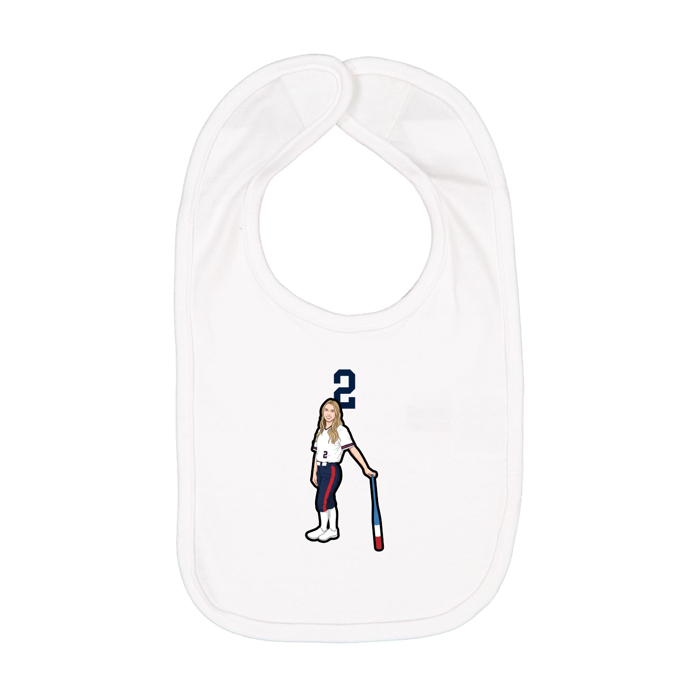 Infant Bib — Number Top in White