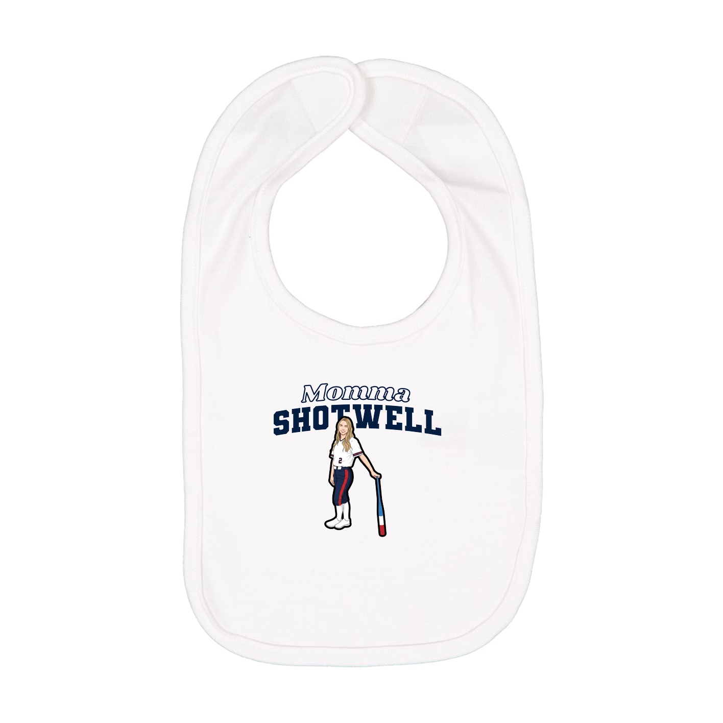 Infant Bib — Mothers Day Block in White