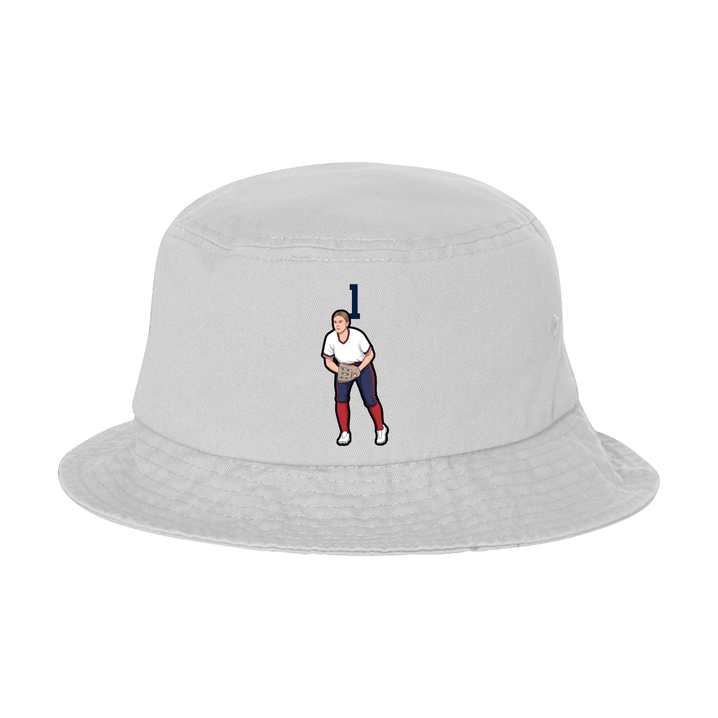 Bucket Cap — Number Top in White