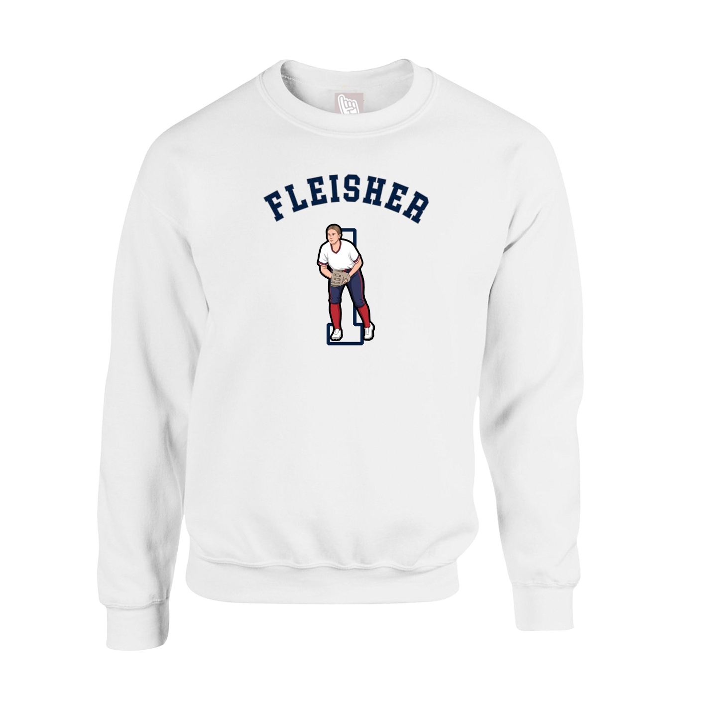 Fleece Crew — Shirsey Arch in White