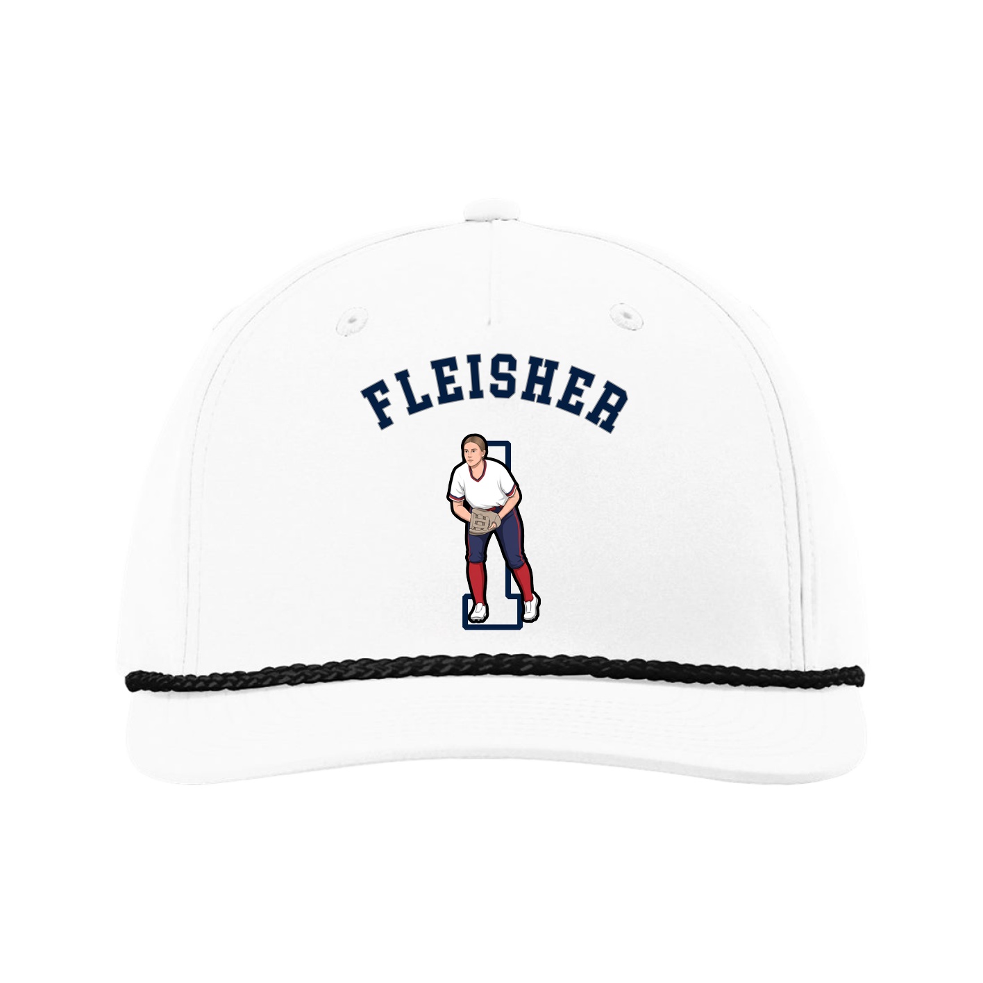 Five-Panel Classic Rope Cap — Shirsey Arch in White