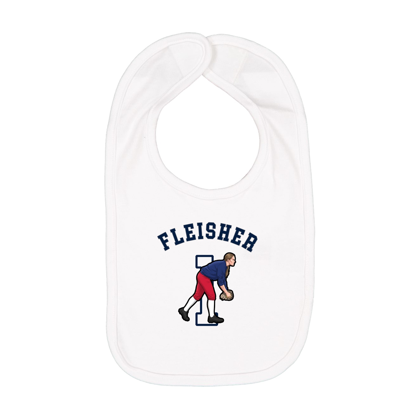 Infant Bib — Shirsey Arch in White