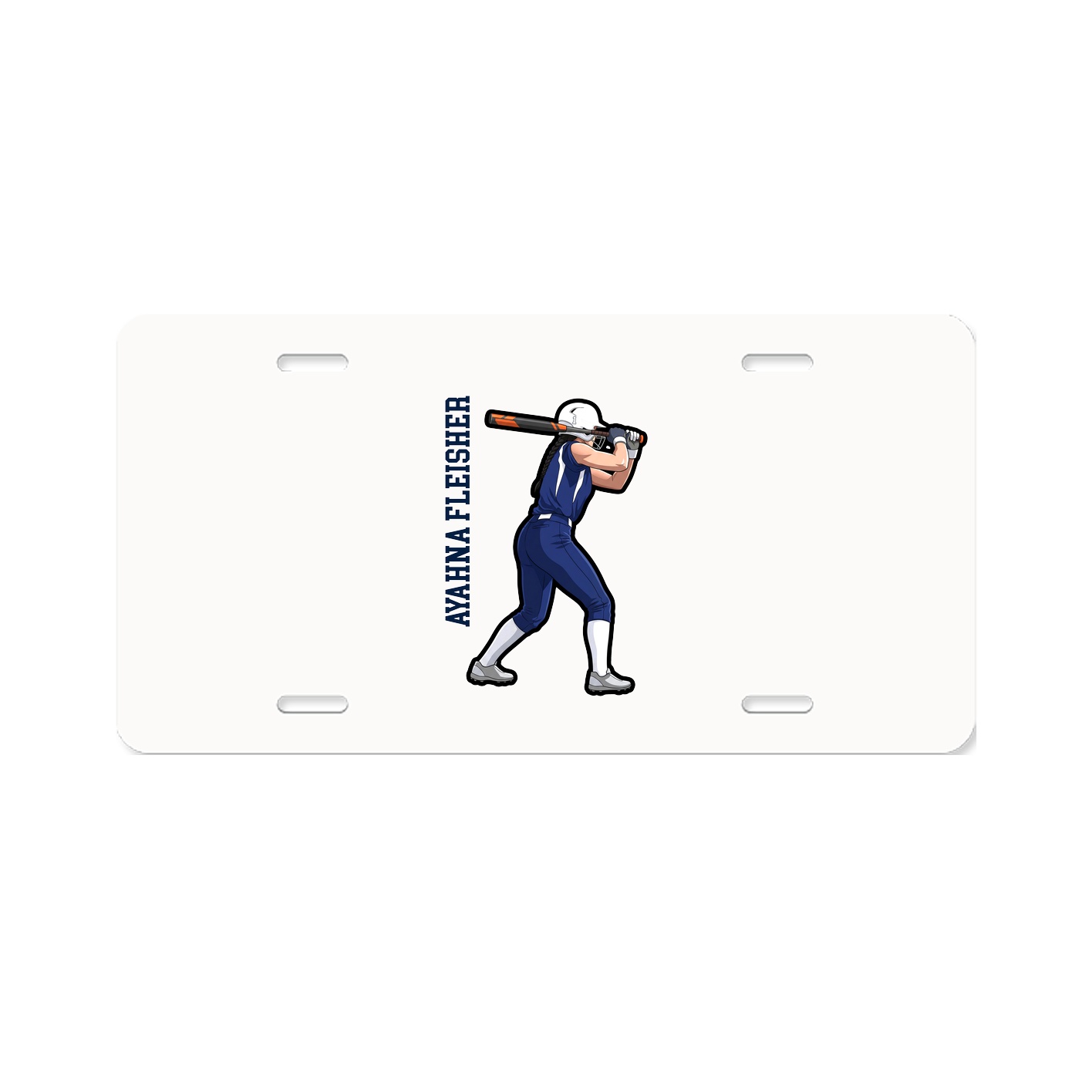 License Plate — Name Vertical in Classic