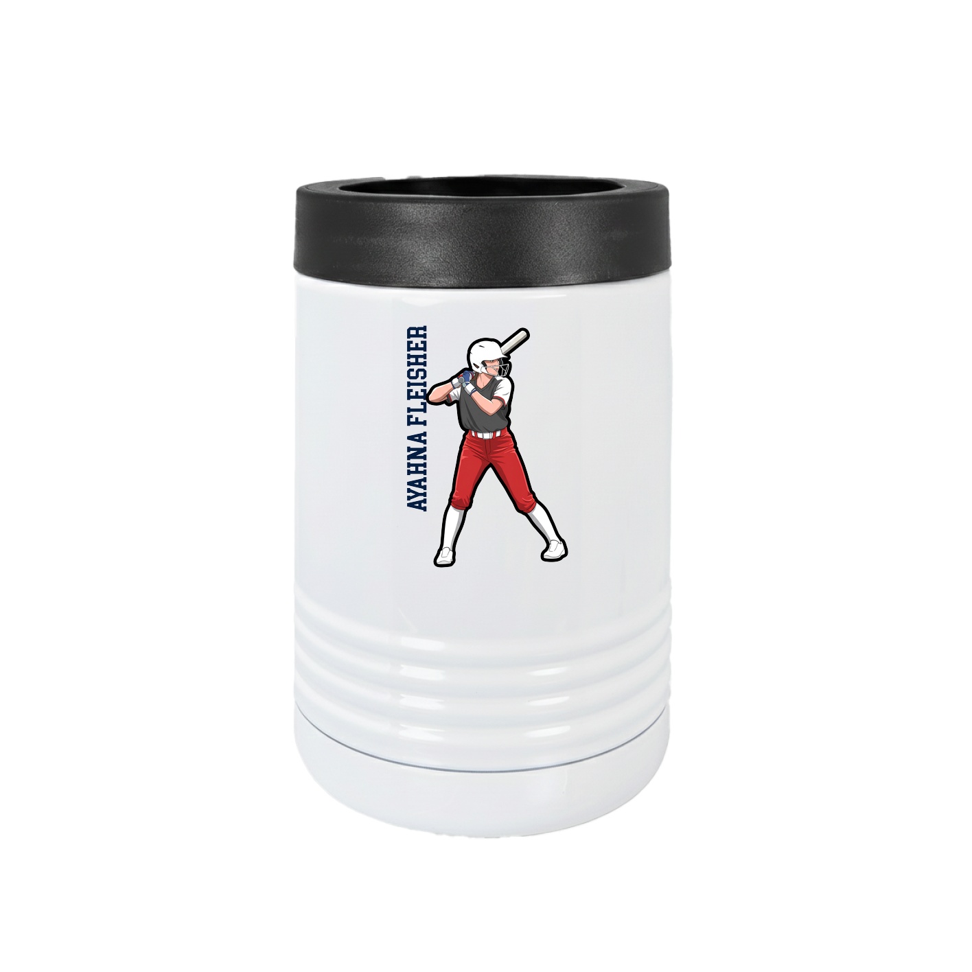 Beverage Holder — Name Vertical in White