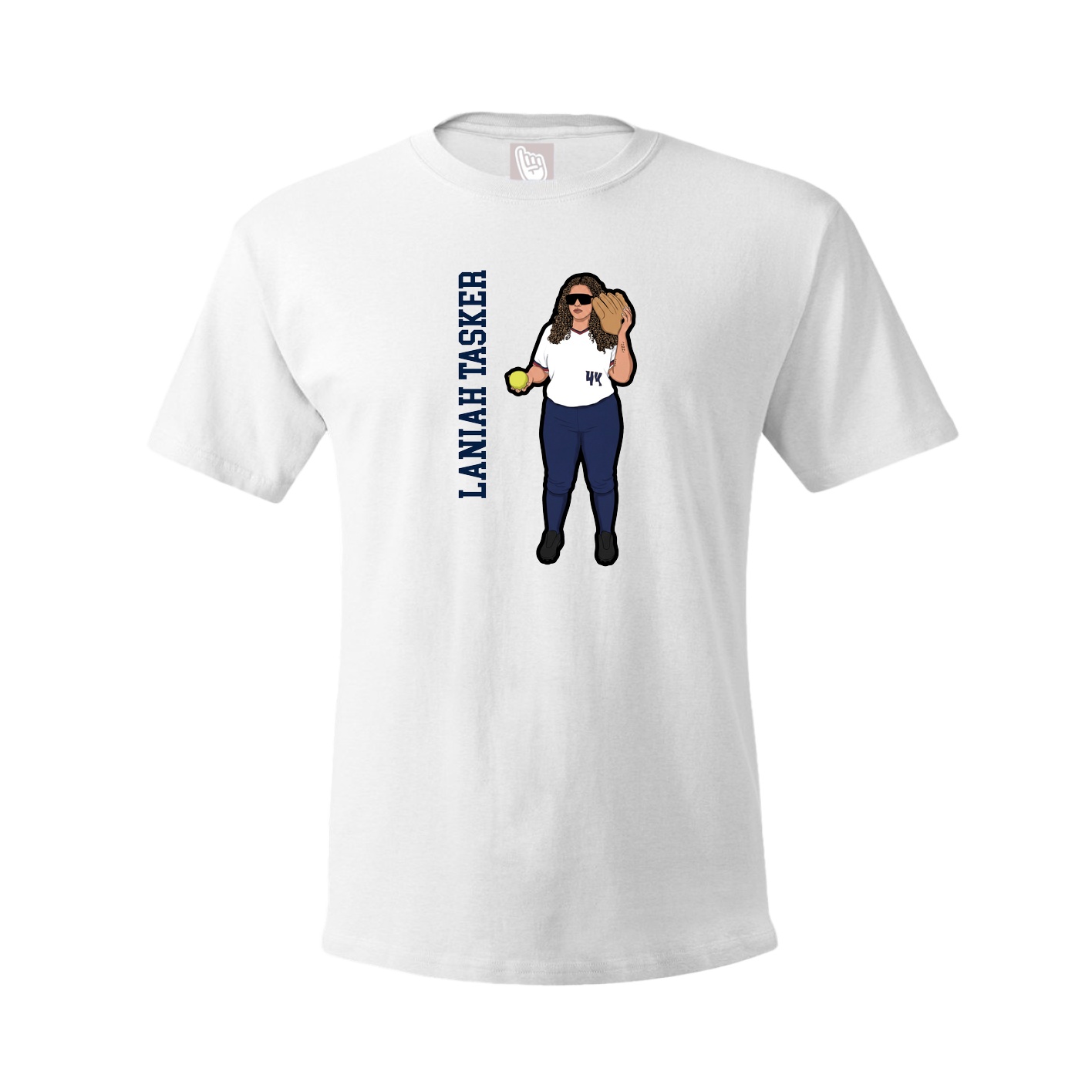Tee — Name Vertical in White