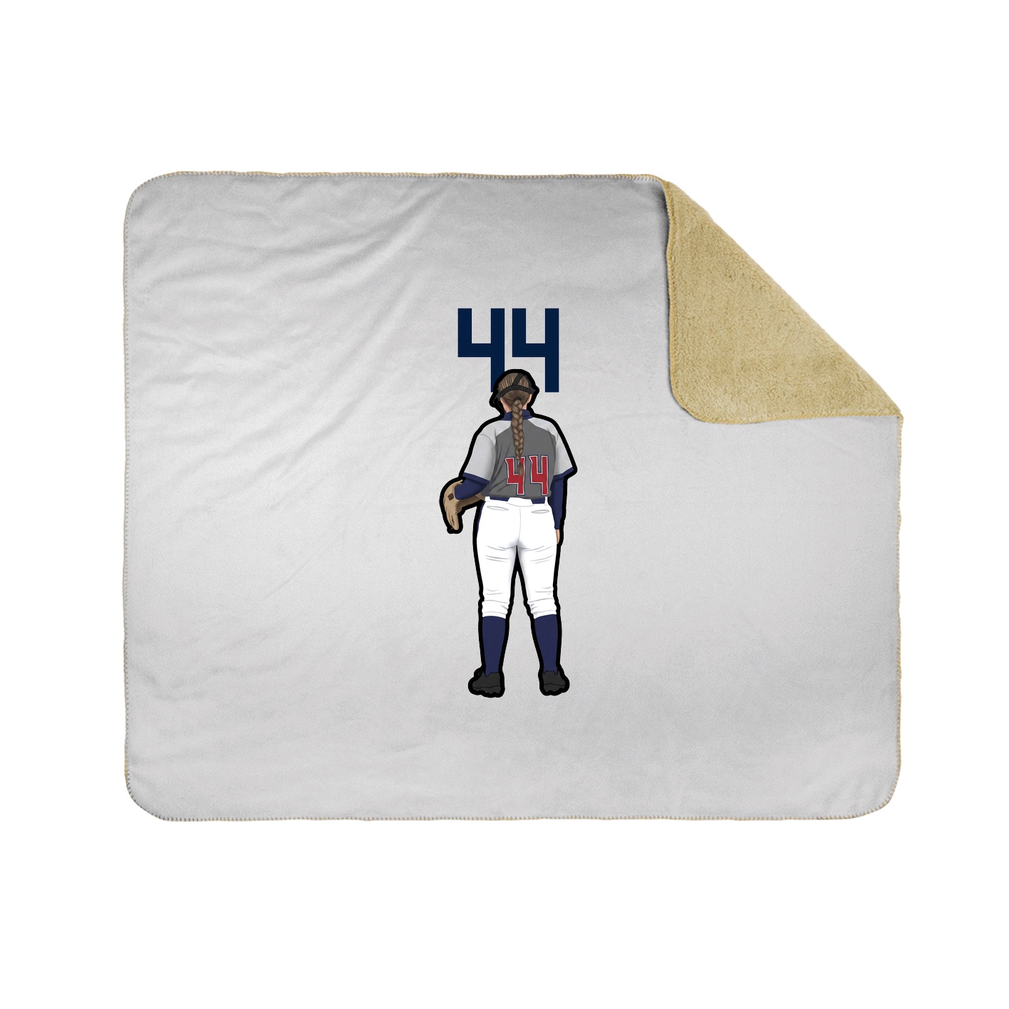 Throw Blanket — Number Top in White