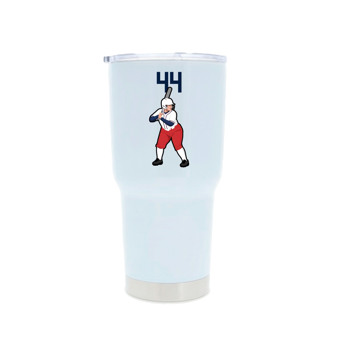 30oz Stainless Steel Tumbler — Number Top in White